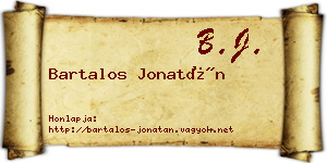 Bartalos Jonatán névjegykártya